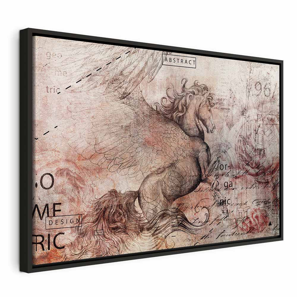 Abstract Vintage Horse Inscriptions Canvas Print