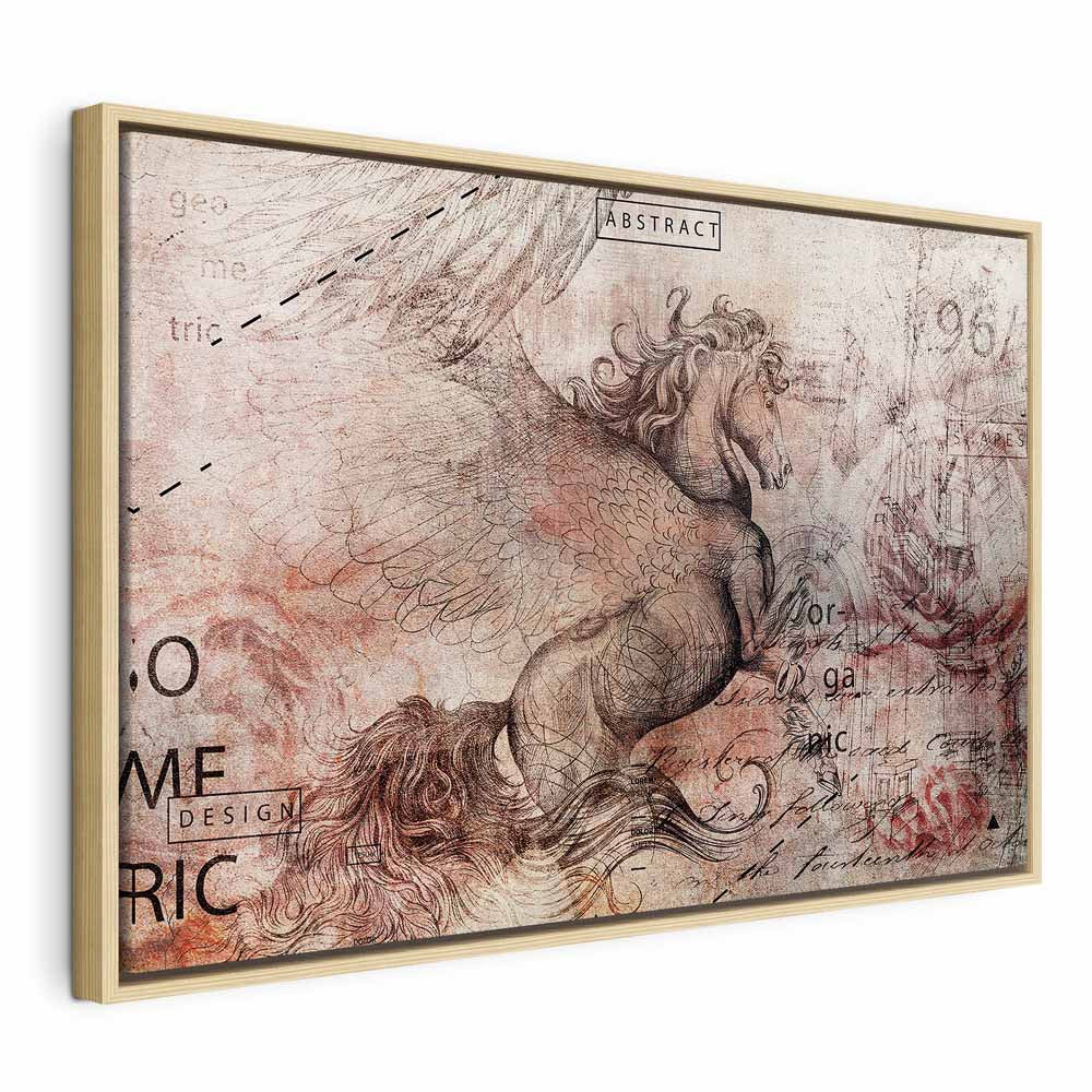 Abstract Vintage Horse Inscriptions Canvas Print