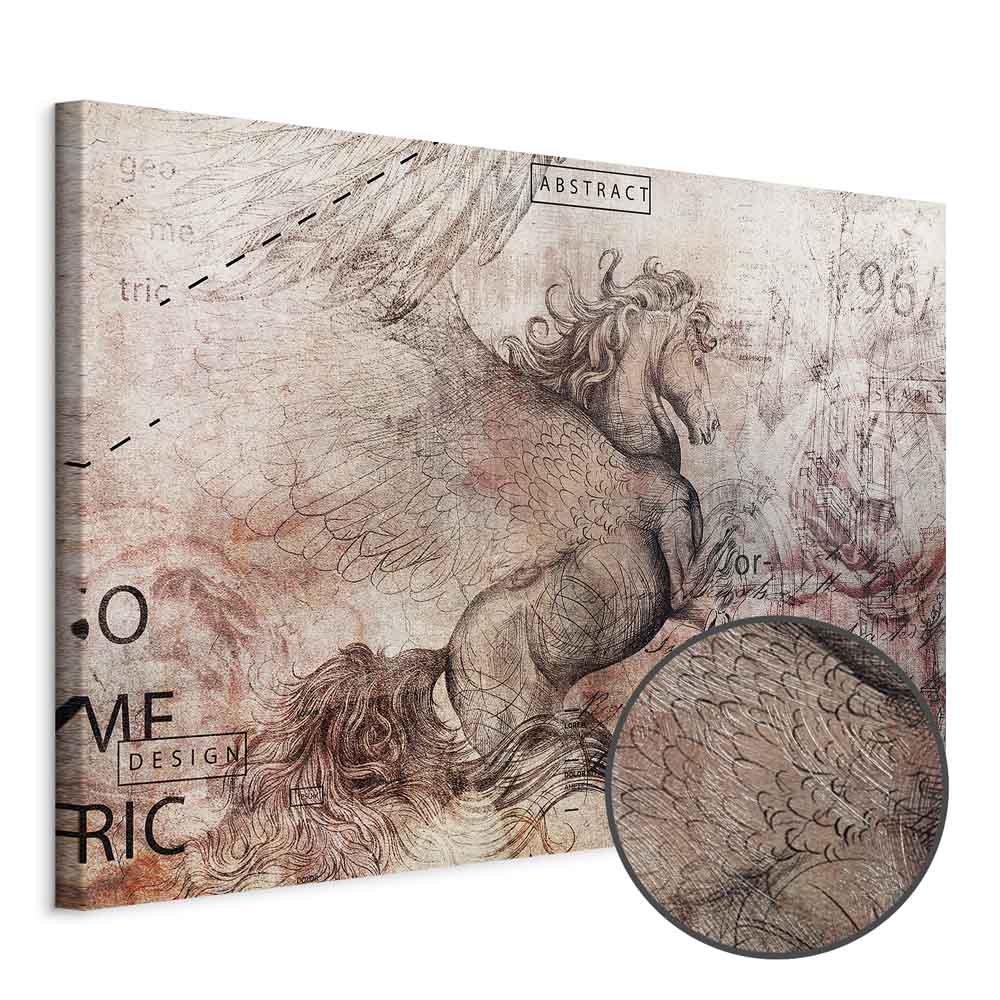 Abstract Vintage Horse Inscriptions Canvas Print