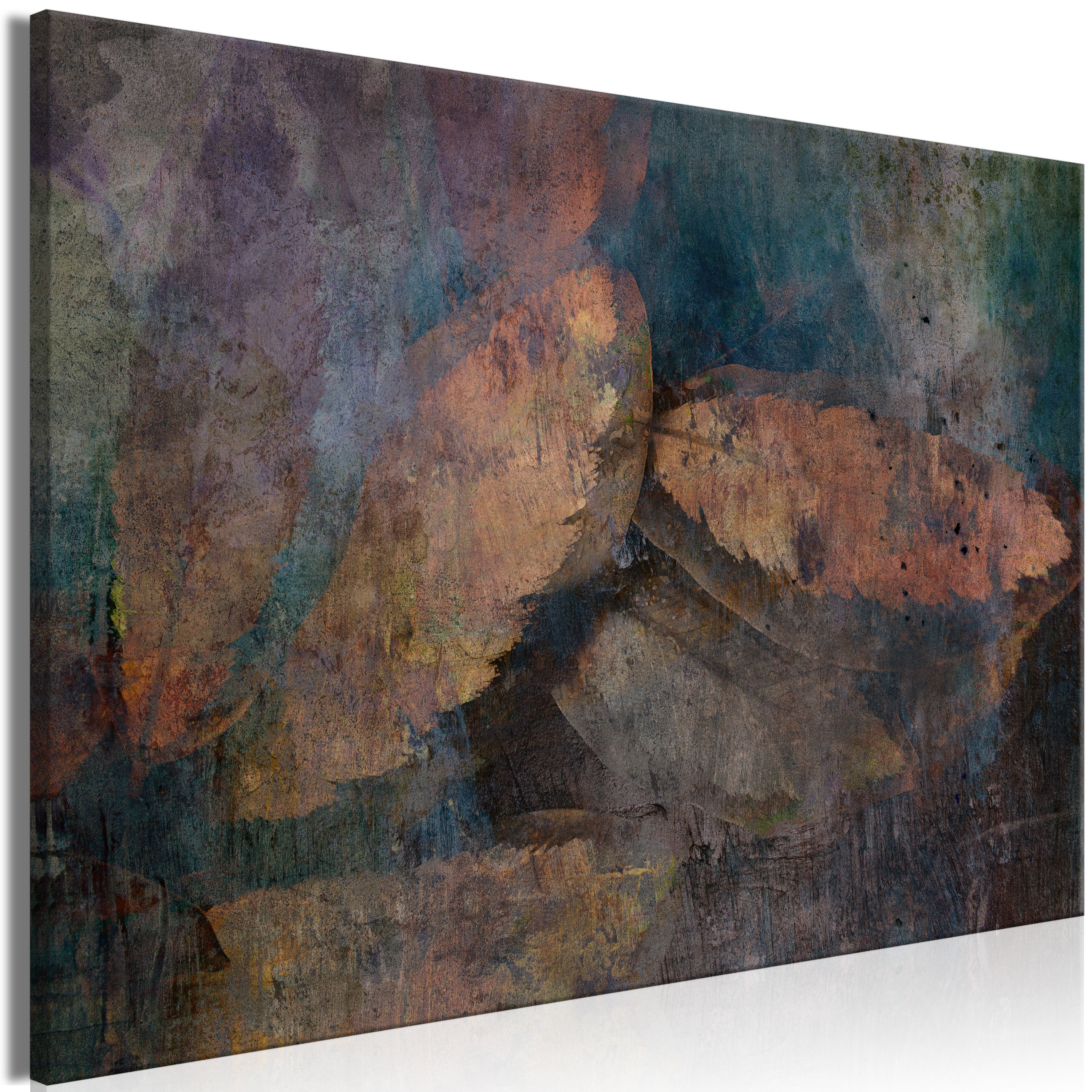 Canvas Print Copper Leaves Wide Abstract