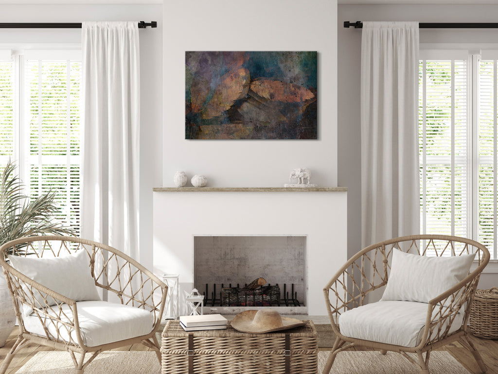 Canvas Print Copper Leaves Wide Abstract