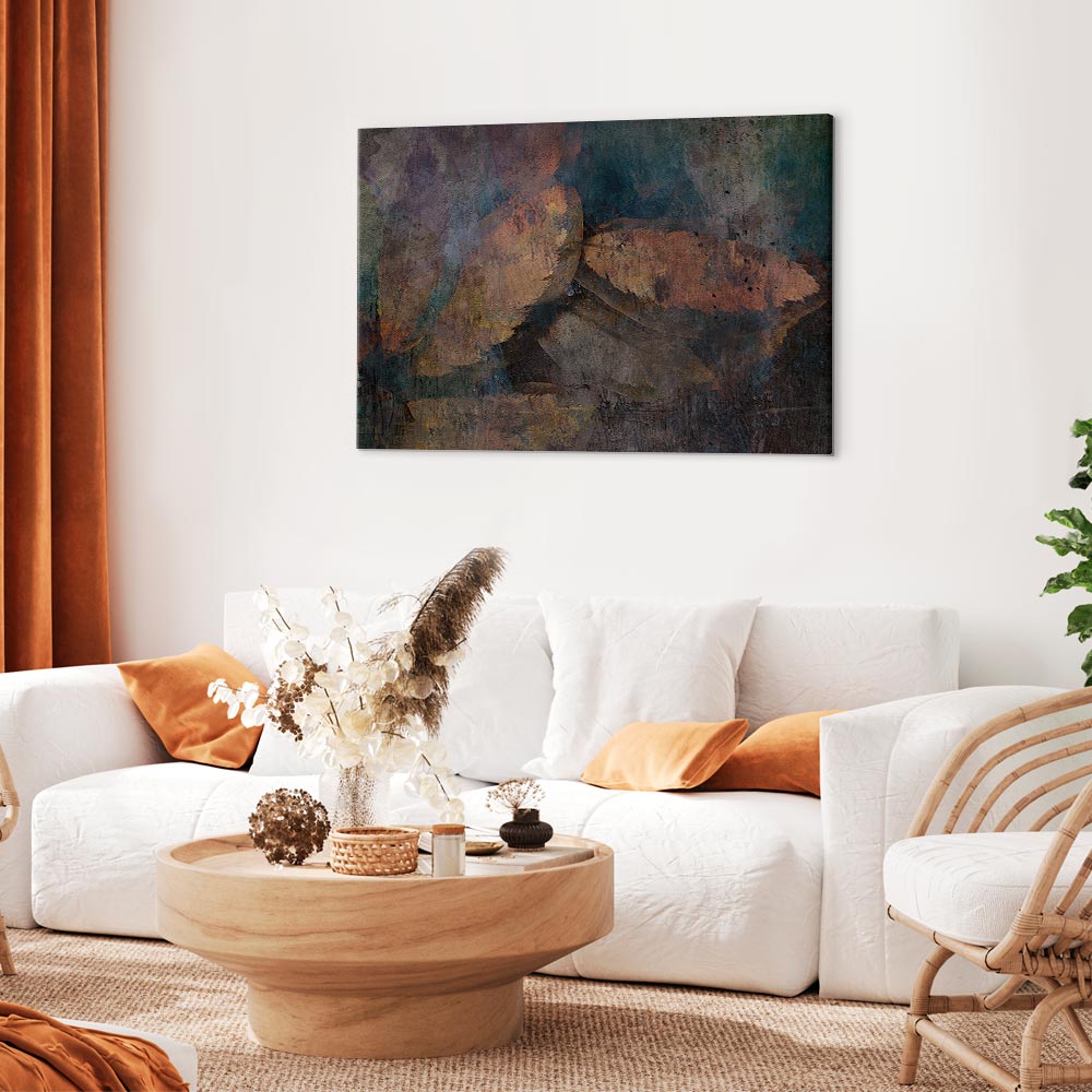 Copper Leaf Abstract Texture Canvas Print