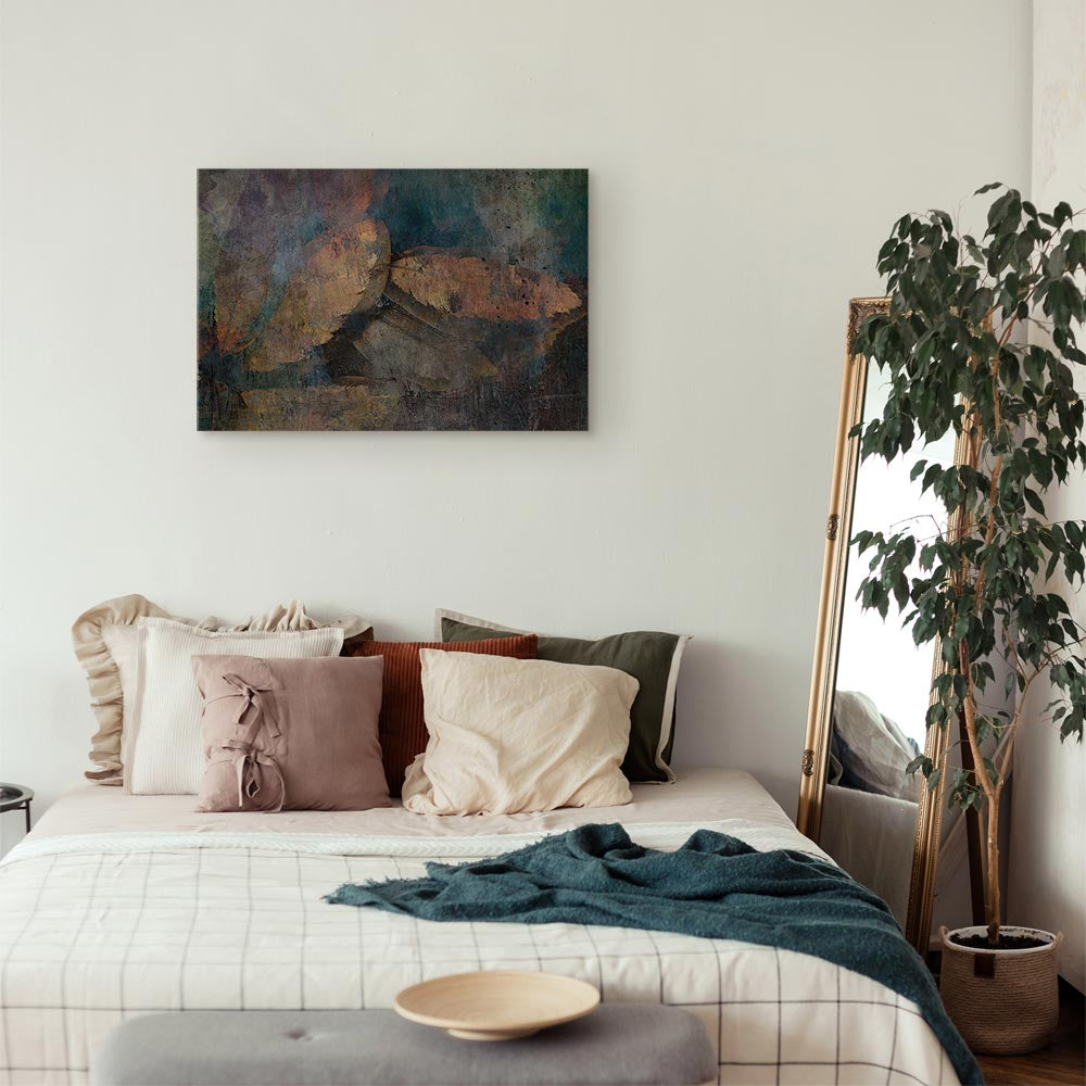 Copper Leaf Abstract Texture Canvas Print