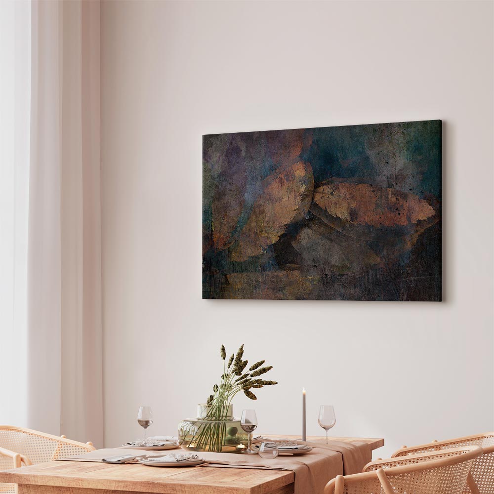 Copper Leaf Abstract Texture Canvas Print