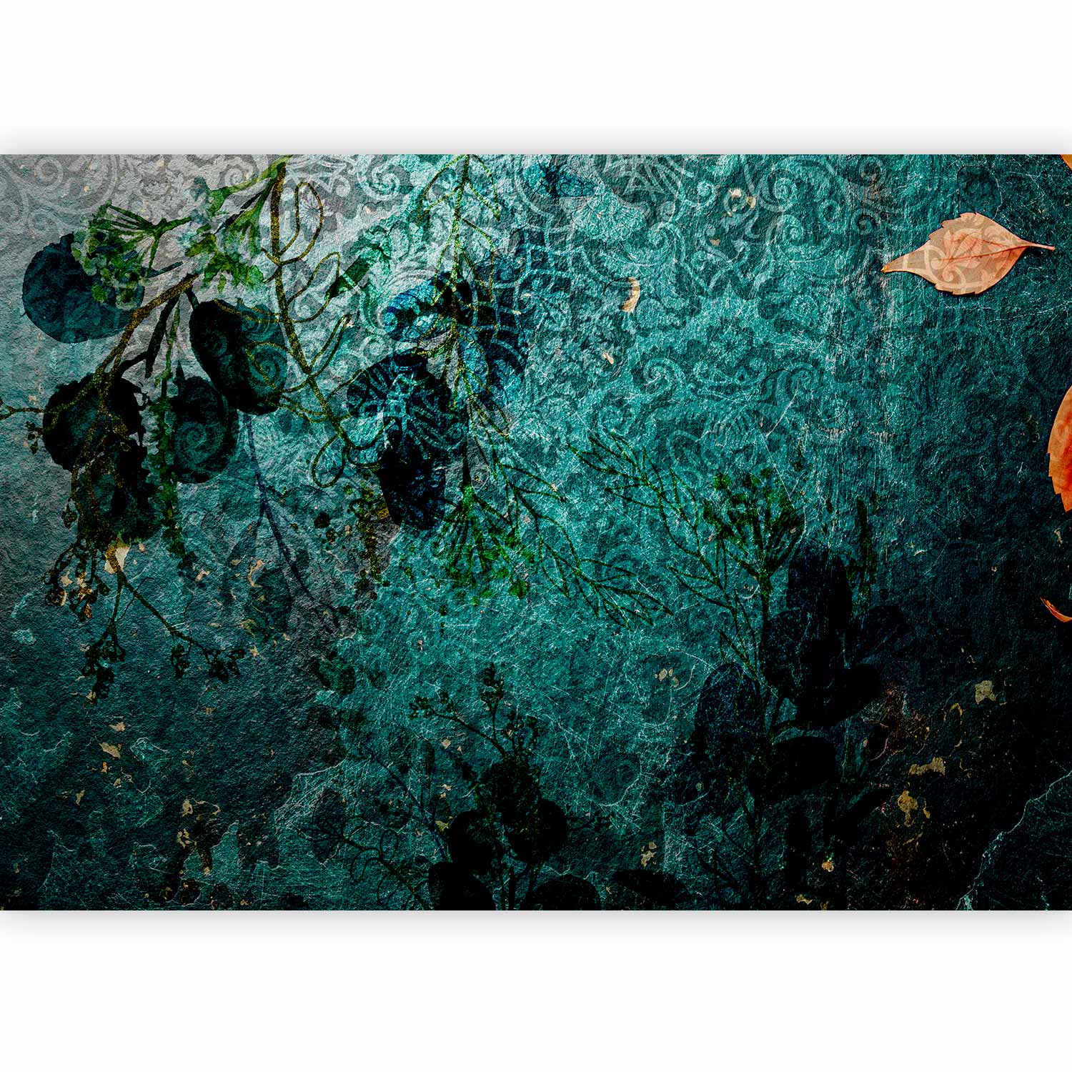 Emerald Garden Abstract Nature Wall Mural