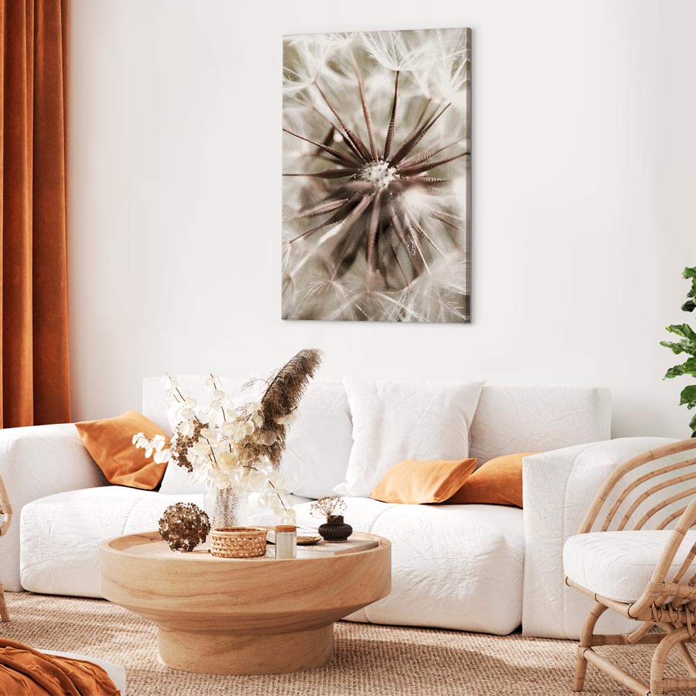 Dandelion Flowers Nature Photo Canvas Print