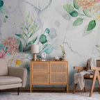 Flowery Marble Multicolor Wall Mural