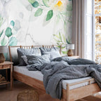 Flowery Marble Multicolor Wall Mural