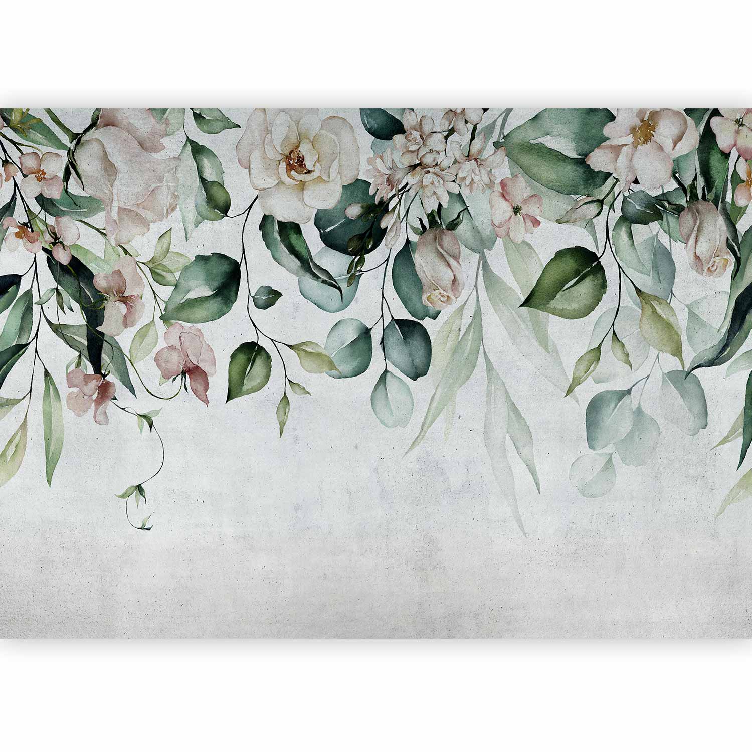Mint Botanical Garden Floral Wall Mural