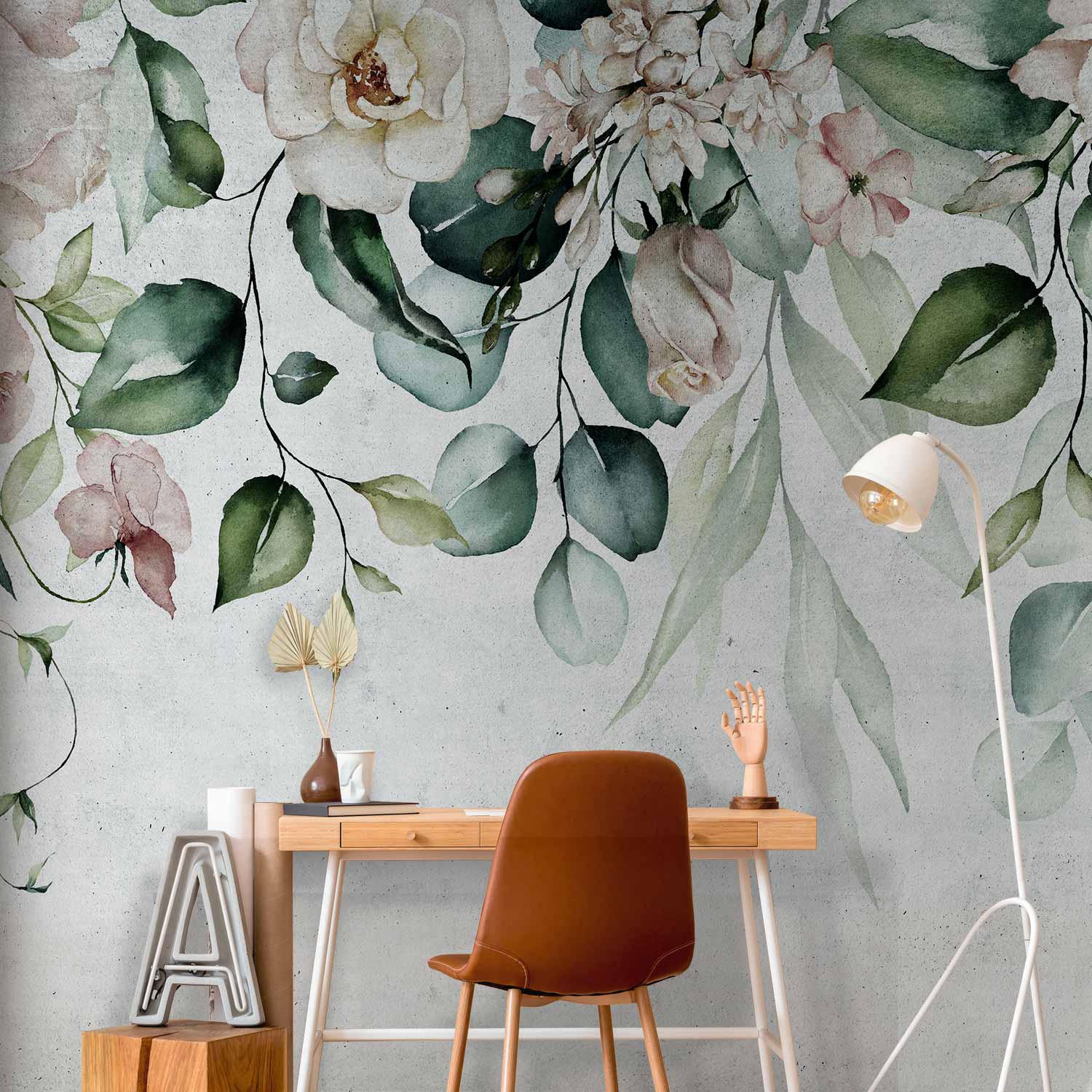 Mint Botanical Garden Floral Wall Mural