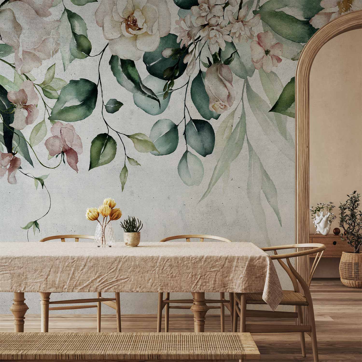 Mint Botanical Garden Floral Wall Mural