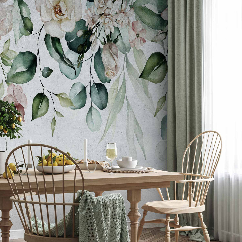 Mint Botanical Garden Floral Wall Mural