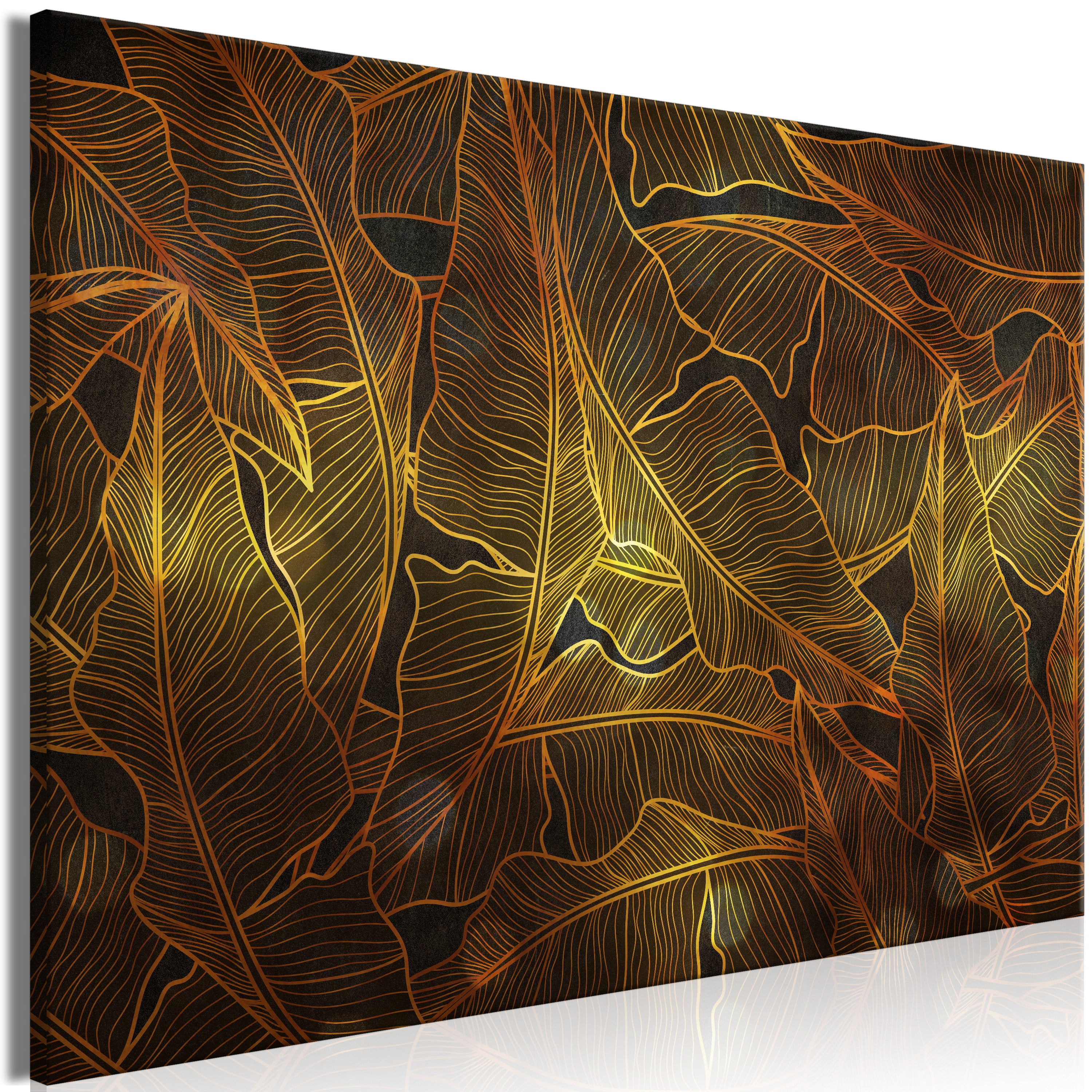 Canvas Print - Dance of Golden Leaves Wide