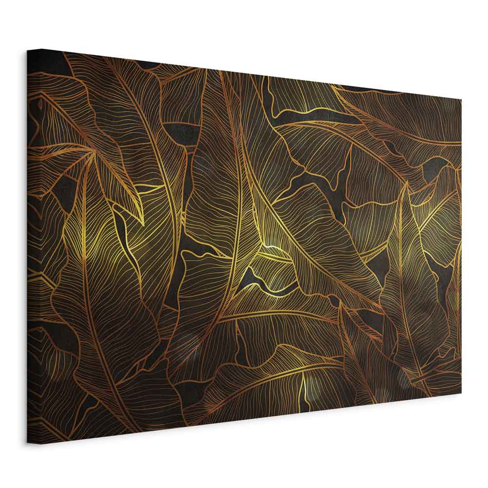 Golden Autumn Leaves Nature Canvas Print