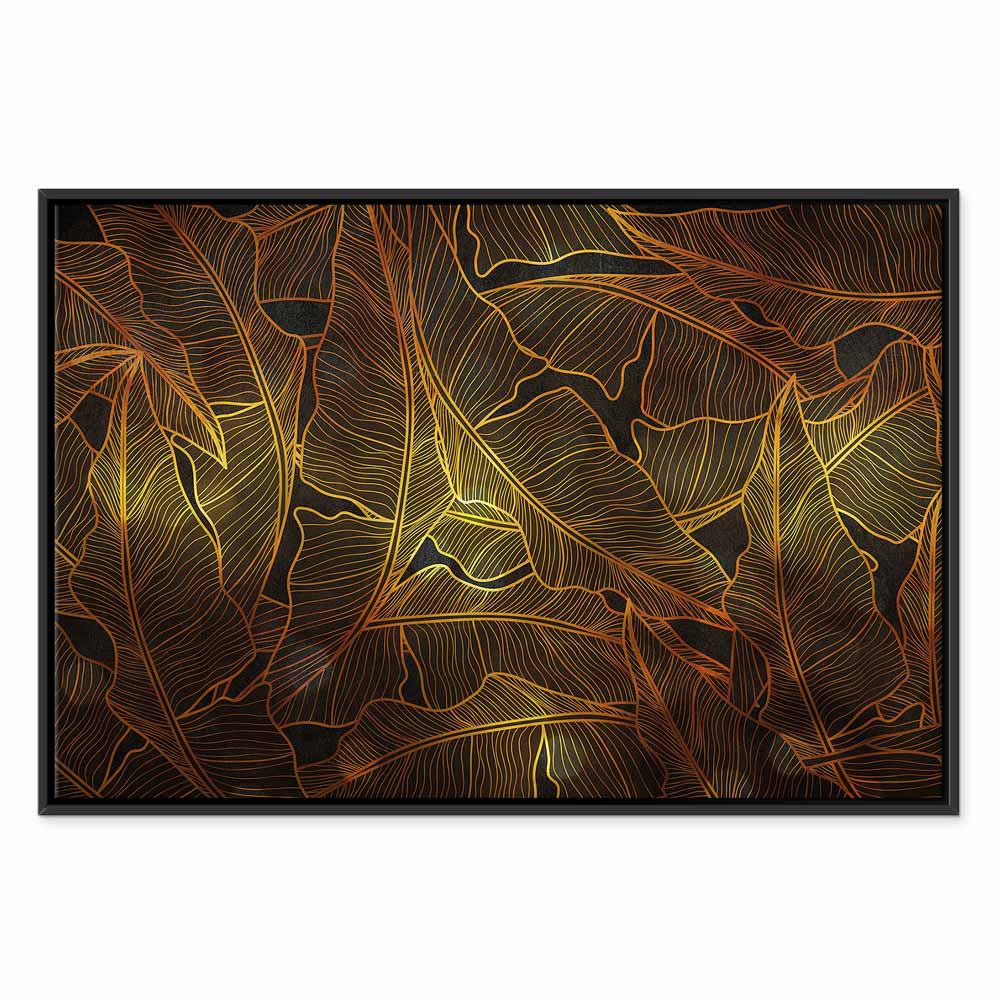 Golden Autumn Leaves Nature Canvas Print