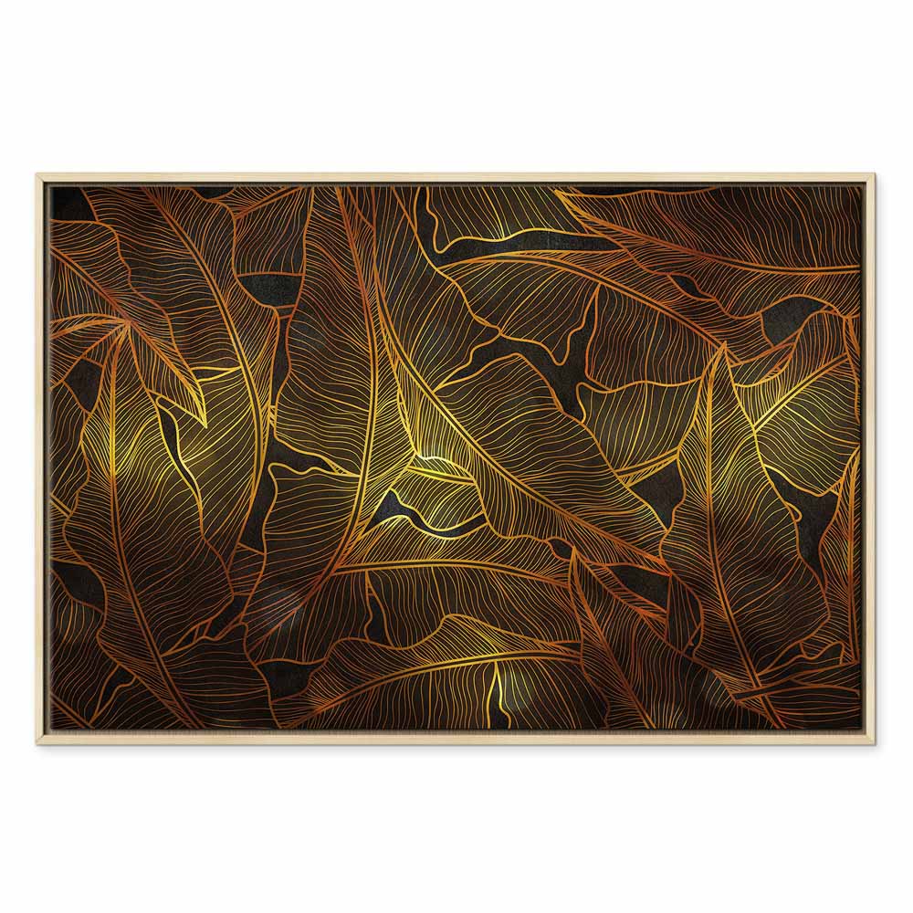 Golden Autumn Leaves Nature Canvas Print