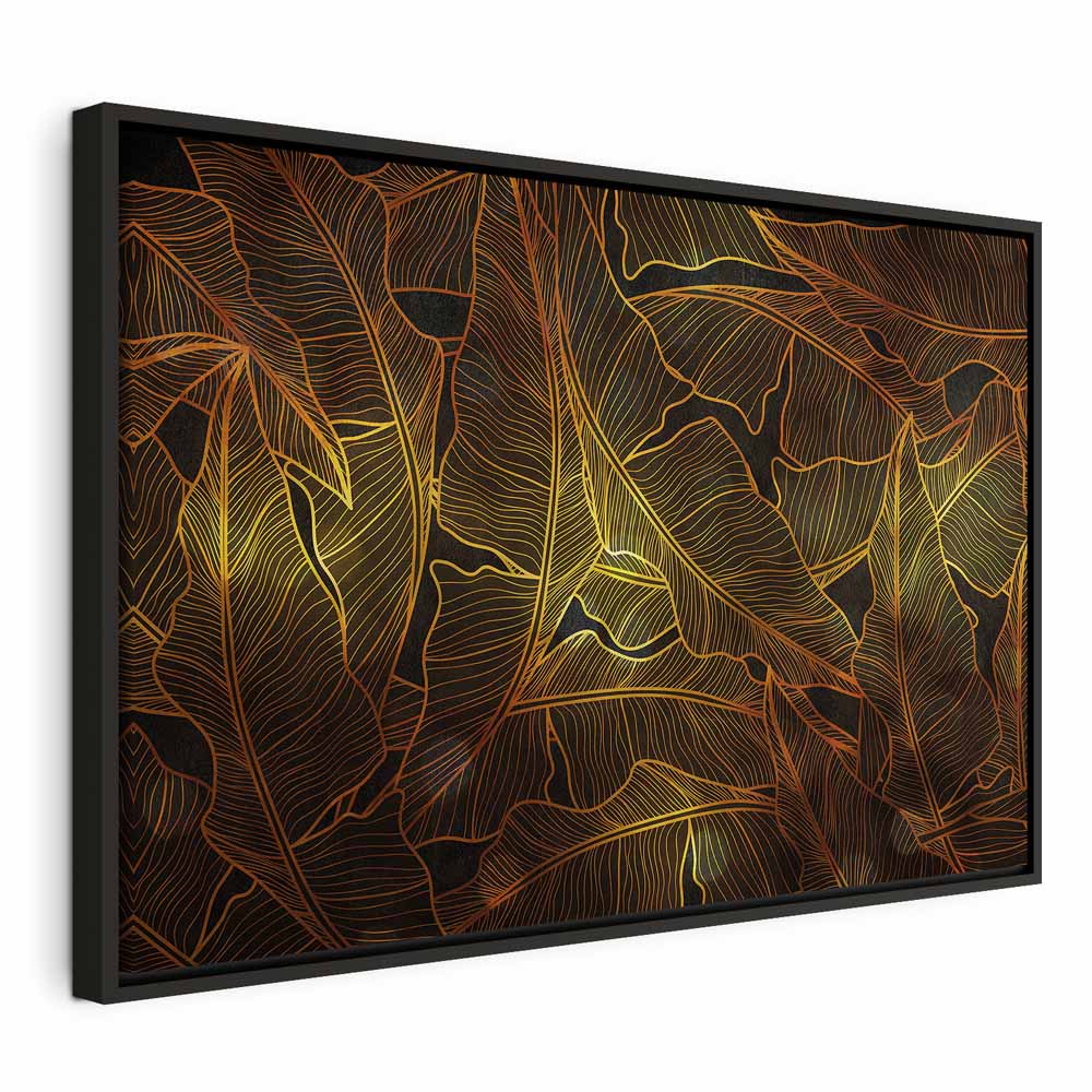 Golden Autumn Leaves Nature Canvas Print
