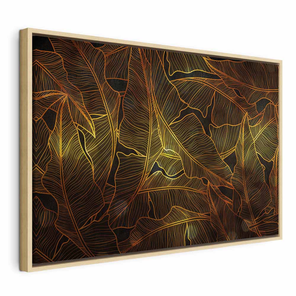 Golden Autumn Leaves Nature Canvas Print