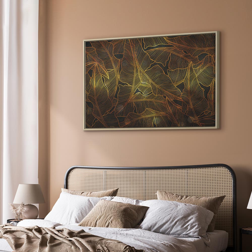 Golden Autumn Leaves Nature Canvas Print