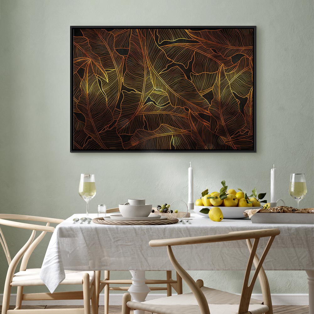 Golden Autumn Leaves Nature Canvas Print