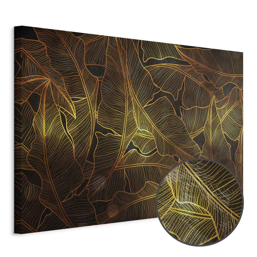 Golden Autumn Leaves Nature Canvas Print