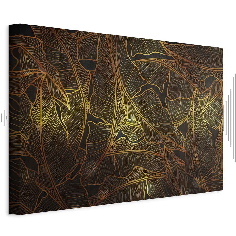 Golden Autumn Leaves Nature Canvas Print