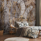 Honey Plumes Botanical Leaves Wall Mural