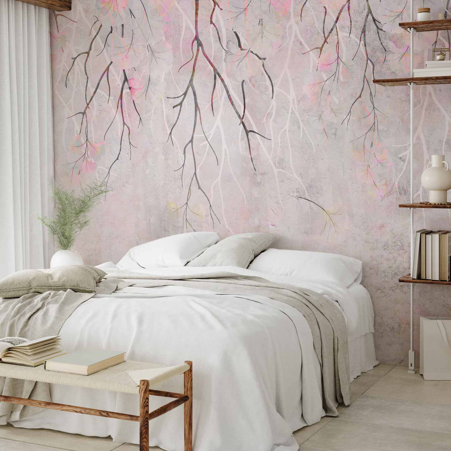 Pink Floral Wall Mural