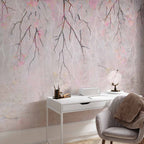 Pink Floral Wall Mural