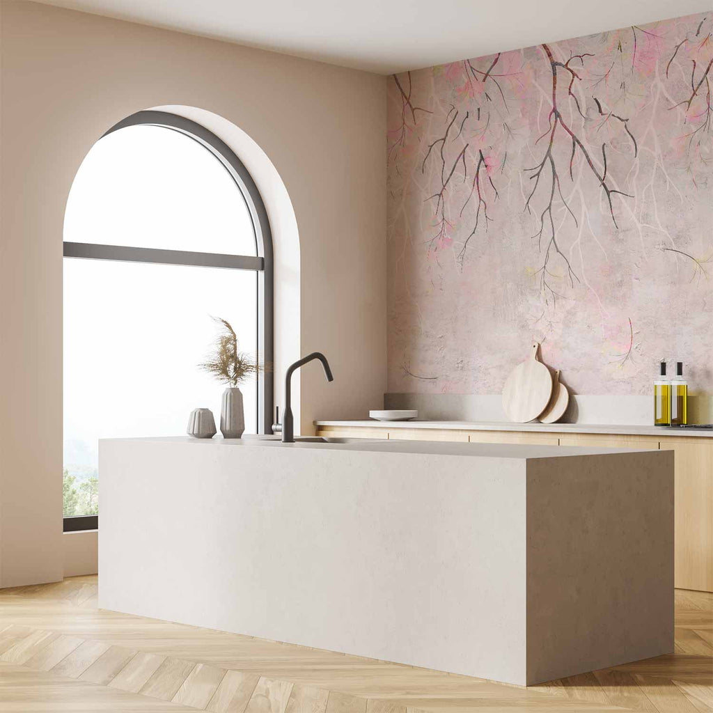 Pink Floral Wall Mural