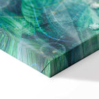 Turquoise Leaf Botanical Wide Canvas Print