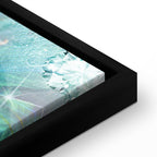 Turquoise Leaf Botanical Wide Canvas Print