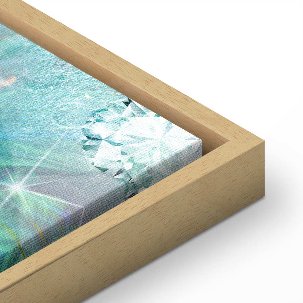 Turquoise Leaf Botanical Wide Canvas Print