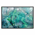 Turquoise Leaf Botanical Wide Canvas Print