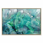 Turquoise Leaf Botanical Wide Canvas Print