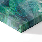 Turquoise Leaf Botanical Wide Canvas Print