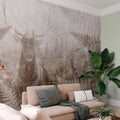 Deer in Fern Forest Concrete Wall Mural
