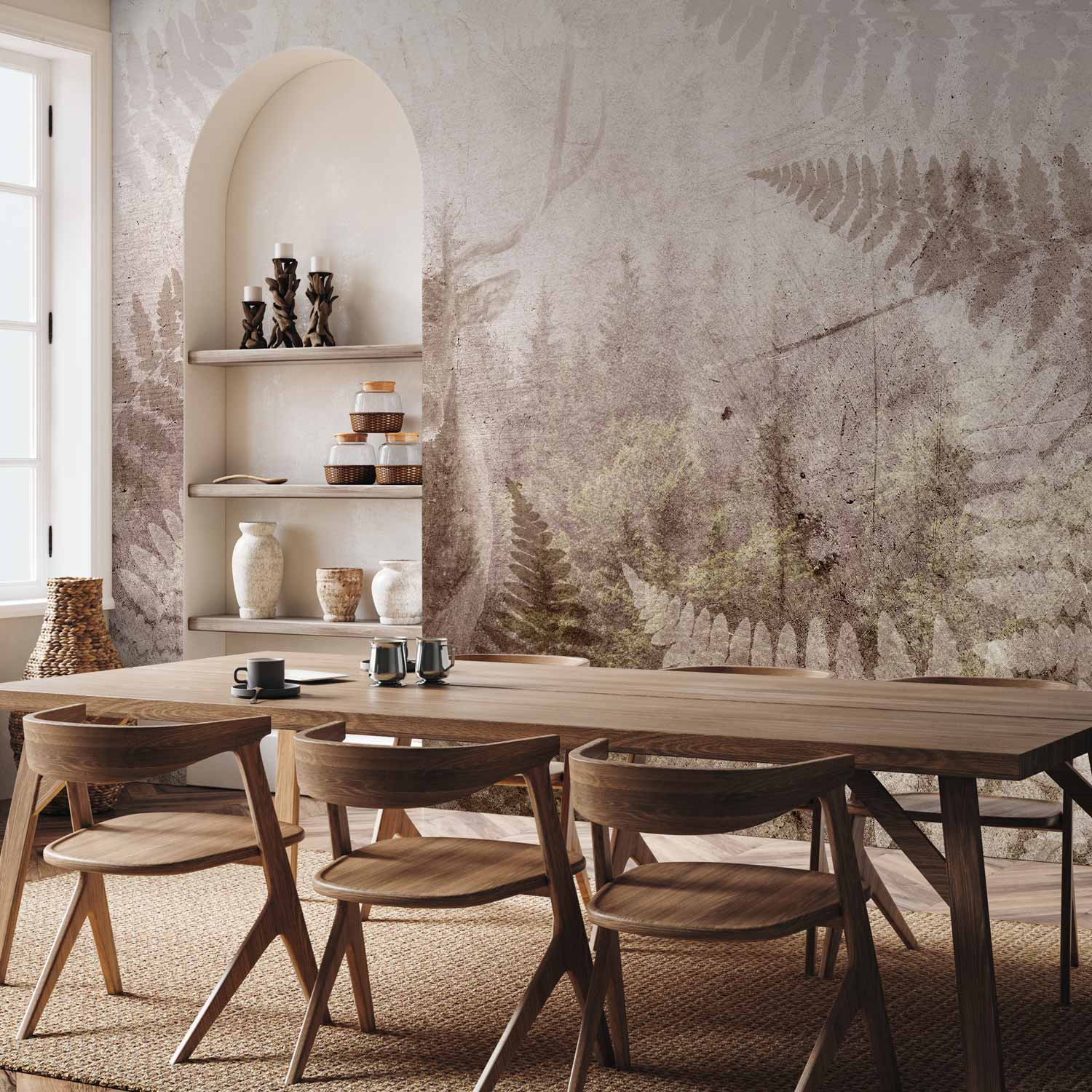 Deer in Fern Forest Concrete Wall Mural