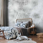 Winter Forest Trees Grey Wall Mural