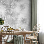 Winter Forest Trees Grey Wall Mural