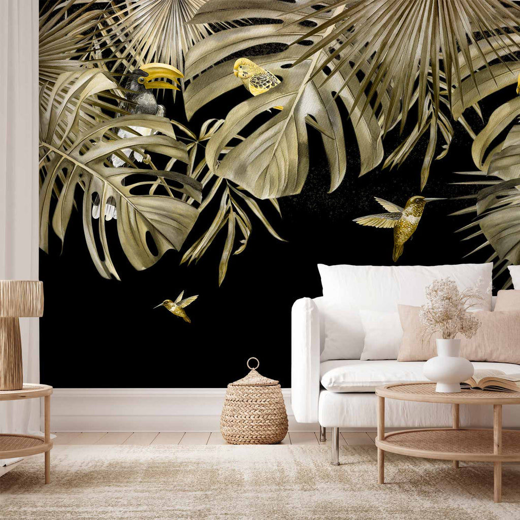 Farbenfrohes Paradies-Wandbild – Tiere