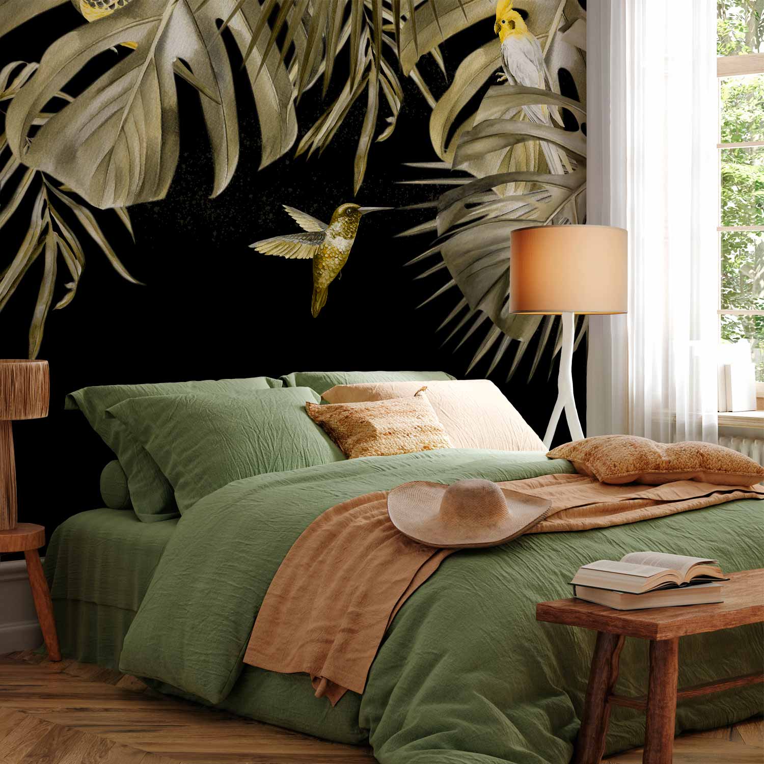 Tropical Birds Paradise Colorful Wall Mural