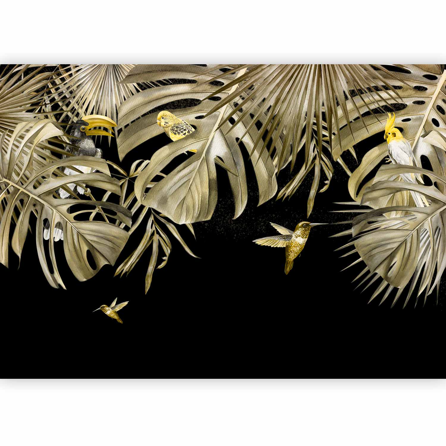 Farbenfrohes Paradies-Wandbild – Tiere