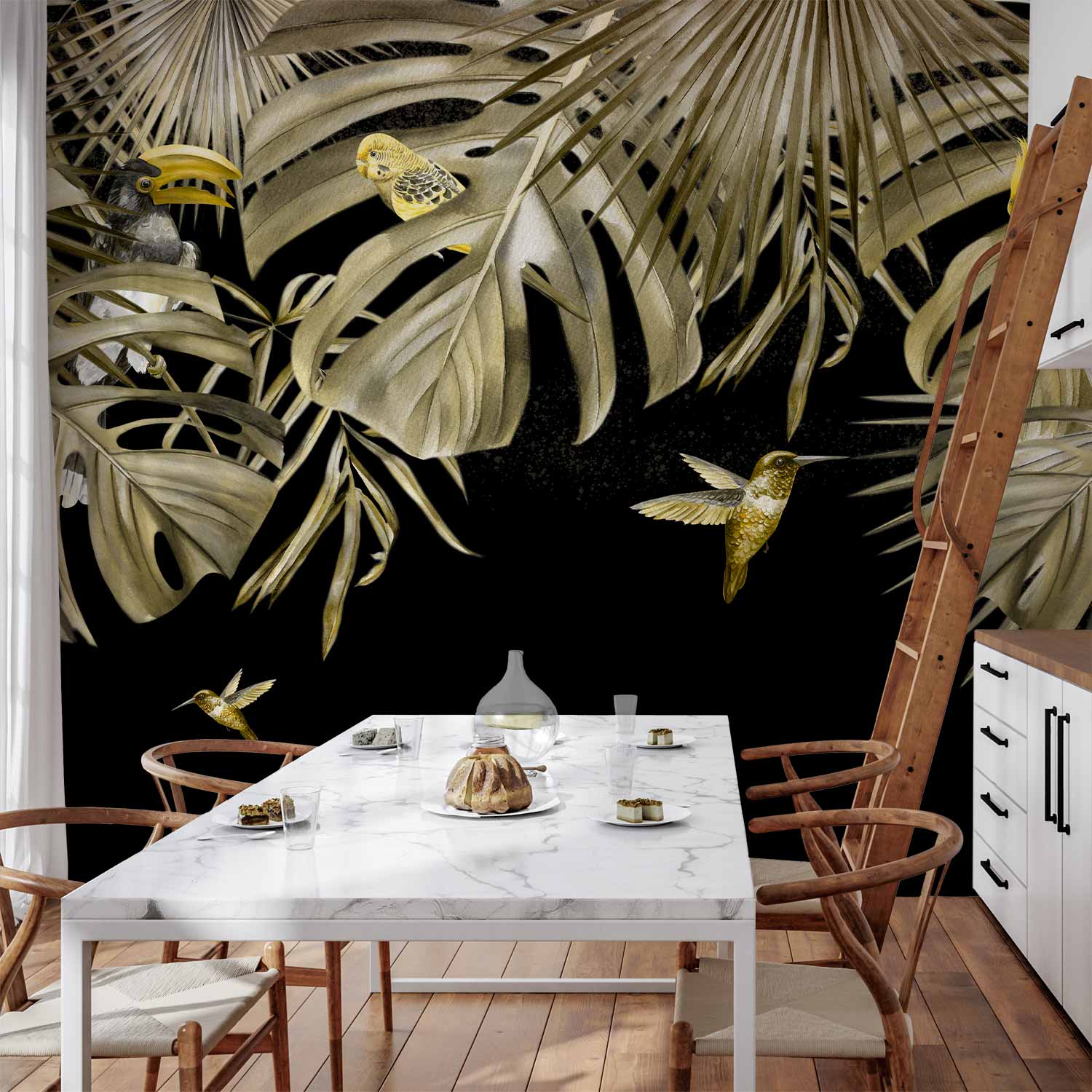 Farbenfrohes Paradies-Wandbild – Tiere