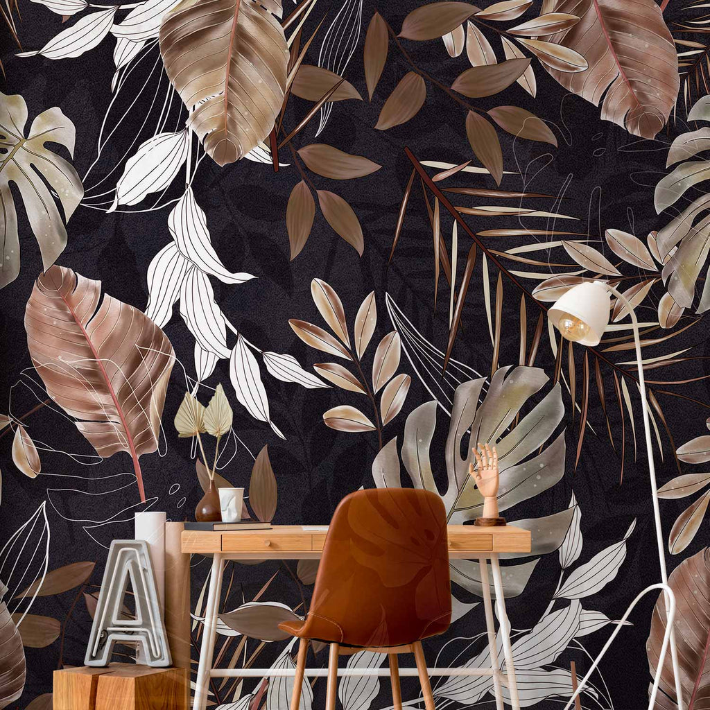 Tropical Leaves Exotic Postcard Wall Mural