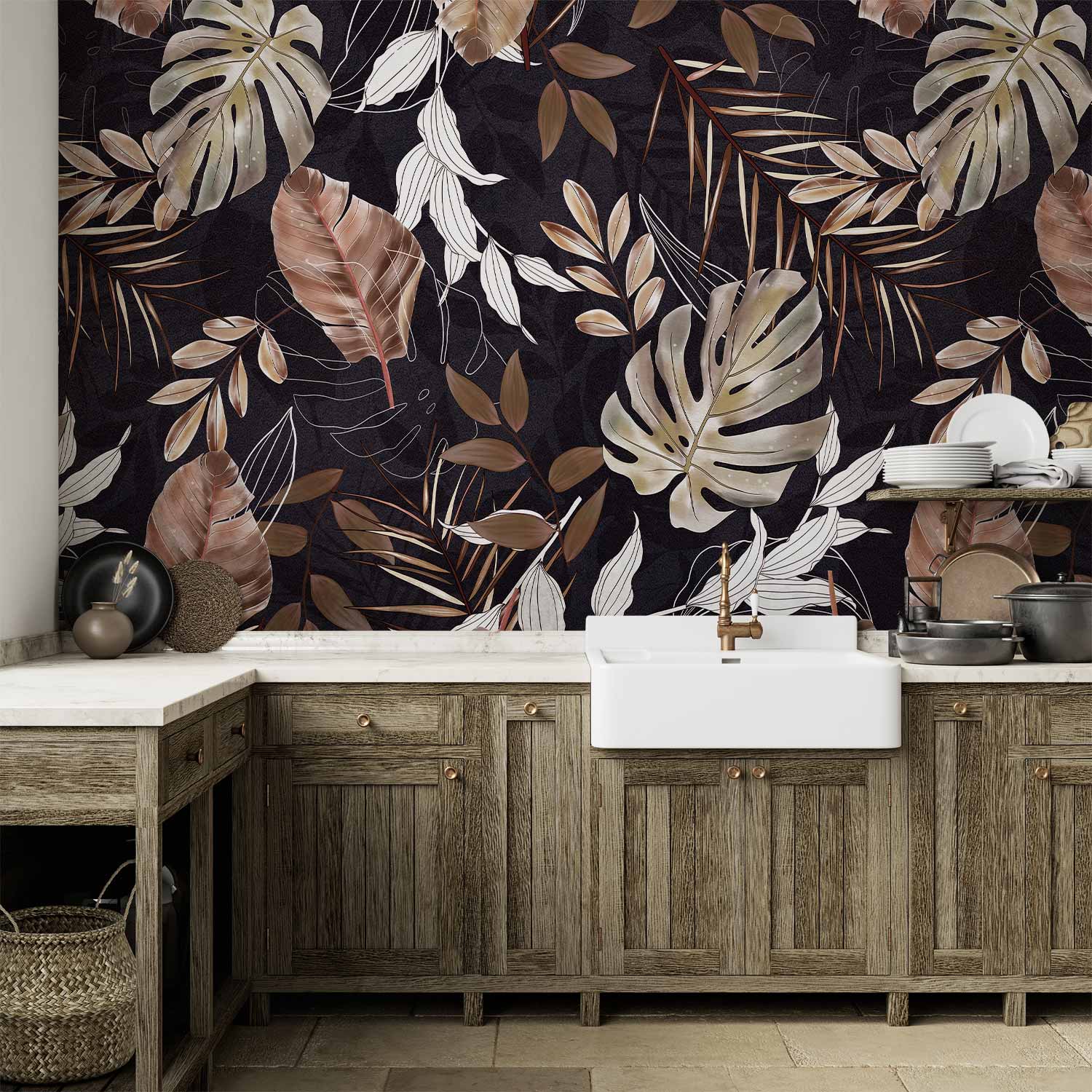 Wall Mural Exotic Postcard Leaves