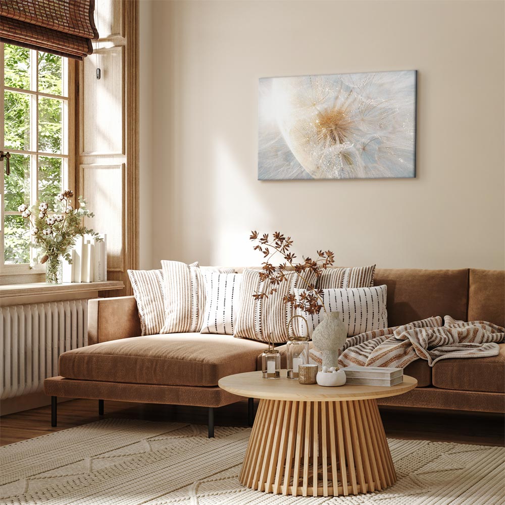 Sunlit Dandelion Nature Canvas Print