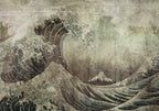 Wall Mural: Great Wave in Kanagawa retro style - landscape of rough sea