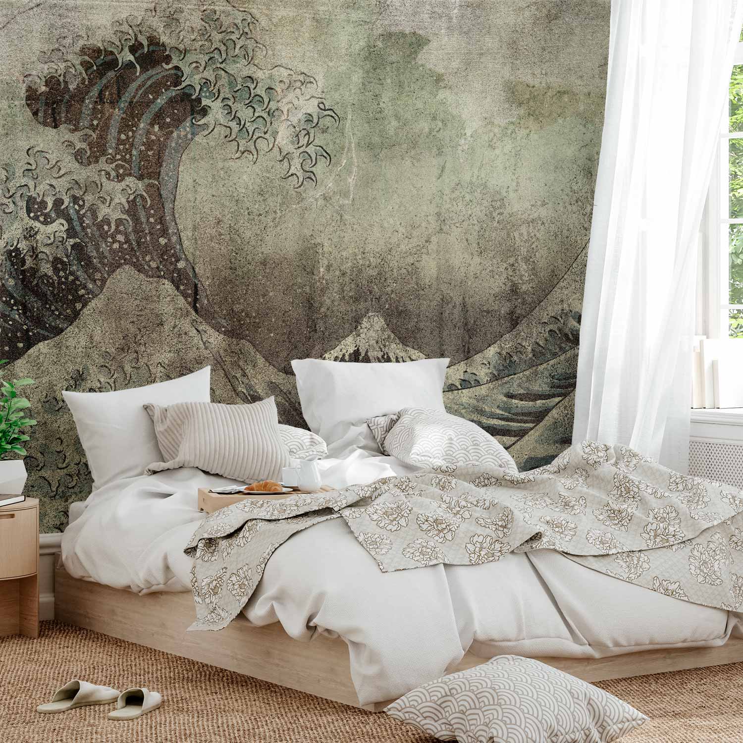 Great Wave Retro Sea Landscape Wall Mural