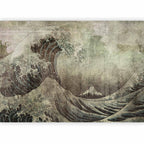 Wall Mural: Great Wave in Kanagawa retro style - landscape of rough sea